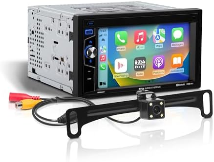 BOSS Audio Systems Elite Series BE62CP-C Car Stereo - Apple CarPlay, 6.2 Inch Double Din, Touchscreen, Bluetooth Audio and Calling Head Unit, Radio Receiver, No CD DVD Player, Backup Camera
