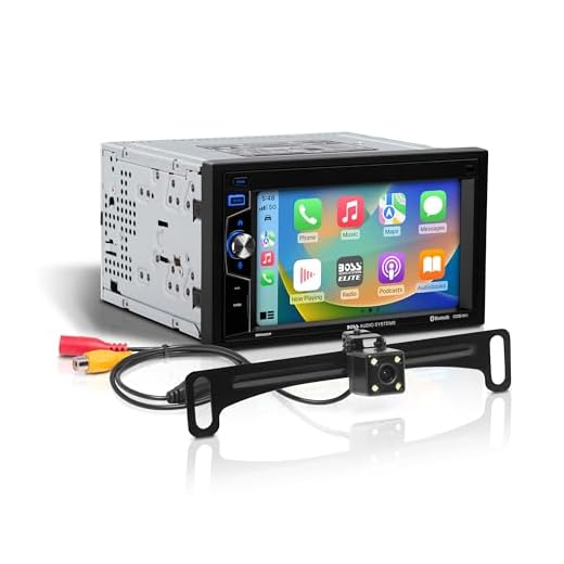 BOSS Audio Systems Elite Series BE62CP-C Car Stereo - Apple CarPlay, 6.2 Inch Double Din, Touchscreen, Bluetooth Audio and Calling Head Unit, Radio Receiver, No CD DVD Player, Backup Camera