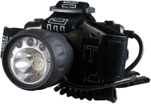 Lucent Ace DHL-5902 1-Watt 60 Lumen Headlamp with 3 White 2 Red LEDs, Black