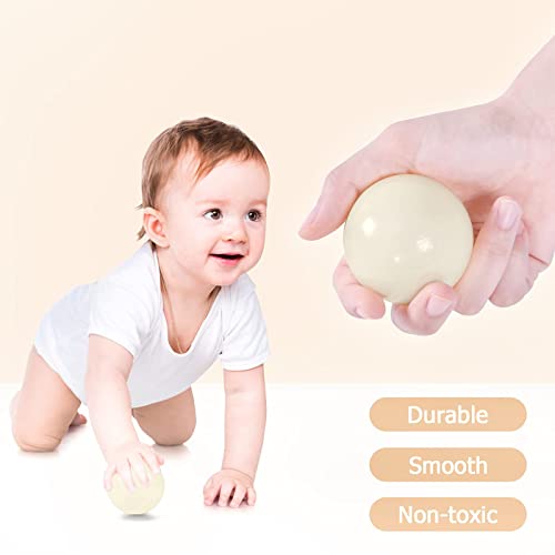 Gogoso Ball Pit Balls 100 - Soft Plastic Balls For Babies Toddlers Kids Children With Storage Bag For 1 2 3 Years Old, 3 Colors (100 Balls) White Beige Transparent #TOP5