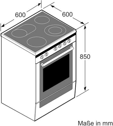 Foto von Siemens HK9R3A220 iQ300 freistehender Elektroherd mit Glaskeramik-Kochfeld / A / 60 cm / Weiß / ecoClean Reinigung / Schnellaufheizung / 3D Heißluft Plus
