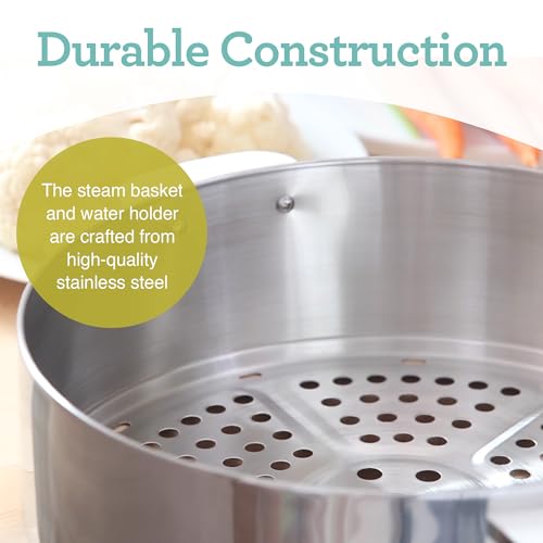 Máquina para Cozimento a Vapor Elétrica de Alimentos; Aço Inoxidável, Branco, Digital, Grande Capaci