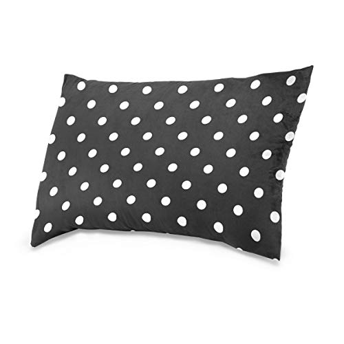 Bed Pillow Protectors Zippered Standard Size Floral White Polka Dot Black Pillow Cases Pillow Shams Throw Pillow Cases 20X26 Inches #TOP6
