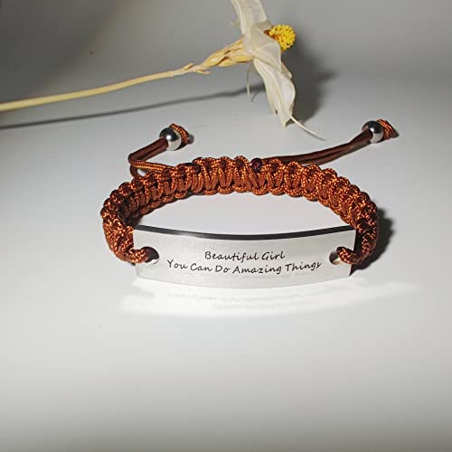 A Beautiful Girl You Can Do Amazing Things Cuff Bracelet Bangle Recovery Mental Health Awareness Fearless Motivational Engraving Handmade Braided Rope Wrist For Men Women Friendship Bracelet… #TOP1