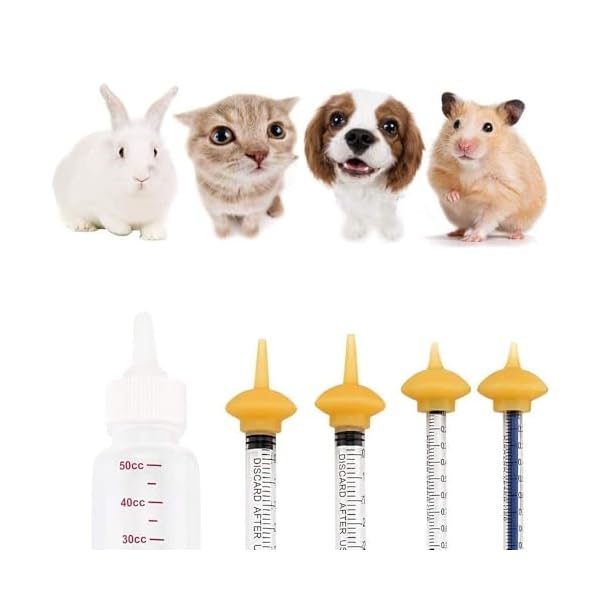 Pet feeding bottle and syringes with nipples for small cat dog animals model 1  urban country home decor