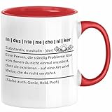 Industriemechaniker Geschenk Tasse Spruch Männer Definition Lustige Geschenkidee für Industriemechaniker (Rot)