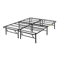 Amazon Basics Bed Frame with Storage, Foldable Metal Platform, Sturdy Steel, No Box Spring Needed, 14 inches High, Tool-Free Setup, Full Size, Black