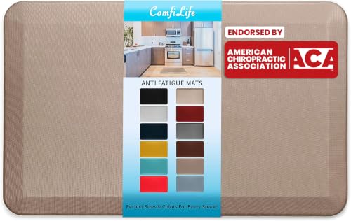 ComfiLife Anti Fatigue Floor Mat – 3/4 Inch Thick Kitchen Mats for Floor, Standing Desk Mat, Kitchen Rug – Comfort at Home, Office – Durable – Stain Resistant – Non-Slip Bottom (20" x 32", Rose Gold)