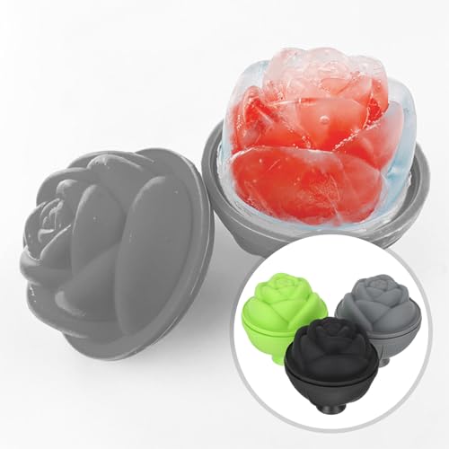 Molde de silicona para hielo en forma de flor 3 piezas miniatura 5