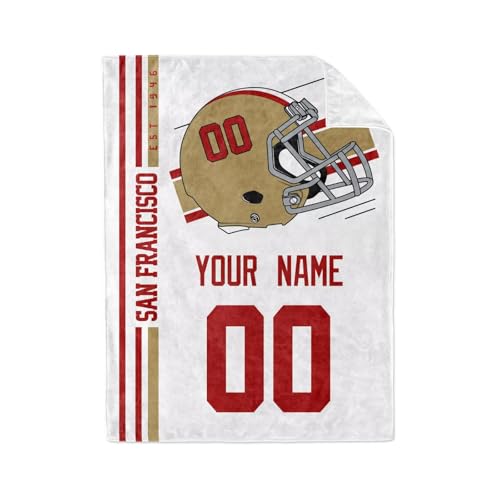 Image of San Francisco Throw Blanket Custom Name and Number Personalized Gifts for Men and Women