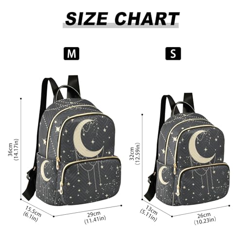 Image of Boho Moon Quilted Backpack Purse for Women Fashion Small Backpack M | Shoulder Bag Travel Casual Daypack