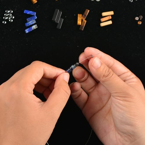 Pulsera ajustable de hematita y lapislázuli para hombre miniatura 5