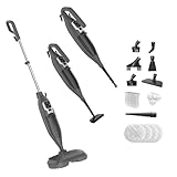 Torder スチームクリーナー 高温スチームモップ スチーム掃除機 年末 年始 3段階蒸気量調節 床 玄関 水あか 油汚れ 家中どこでも使える 13点セット 1台多役 (white)