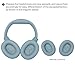 TOZO HT2 Replacement Earpads Cushion, Softer Protein Leather Ear Cover Waterproof for Comfortable Fit with Dustproof Mesh, Sound-Isolation Foam Blue