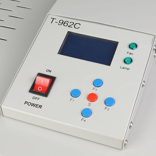 DPLXQPP Automatic Reflow Soldering Machine,Reflow Oven with Hot Air Circulation,PCB Desktop Reflow Oven,Professional Heater,T-962C-220V