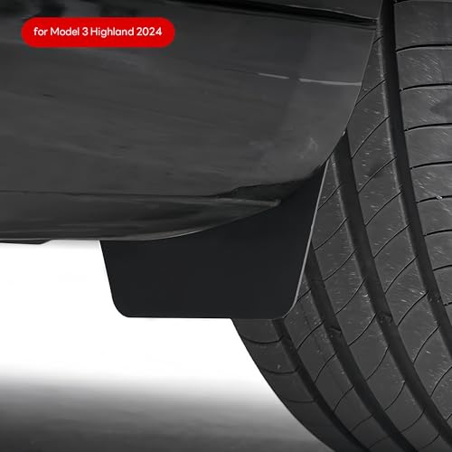 Guardabarros para Tesla Model 3 Highland 2024: protector contra salpicaduras trasero lodo 3