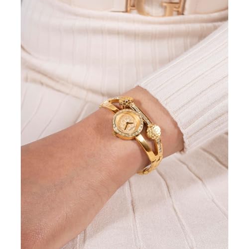 Image of Guess Bejeweled 21 mm Gold Dial Women Analog Watch- GW0756L2