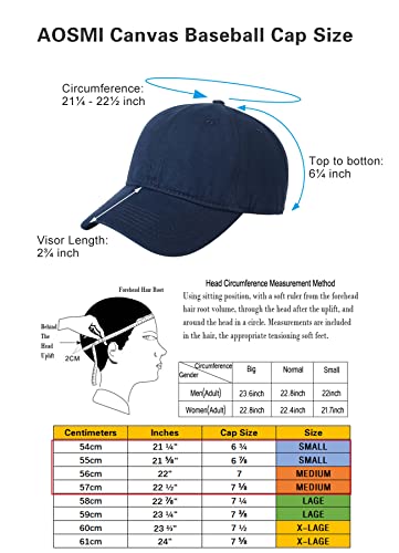 Image of TSSGBL Vintage Cotton Washed Baseball Cap S to XXL Unstructured Low Profile Adjustable Distressed Dad Hat for Men Women