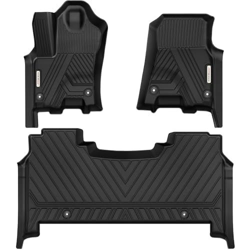 YITAMOTOR Floor Mats for 2025 2026 Ram 1500 Crew Cab with 1st Bucket Seat Rear Under-Seat Storage Box TPE All Weather Custom Fit Floor Liner for Ram 1500 Accessories Car Mats Black