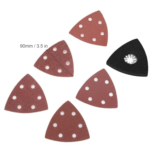 101 Stück Deltaschleifer Schleifpapier Dreieckschleifer, Klett Schleifpads Multischleifer, Schleifset Schleifpapier für Fein Oscillating Multi Tool Cutting Cutter Pad