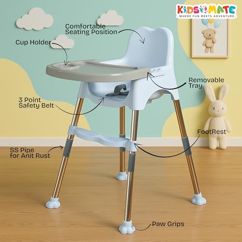 Kidsmate 3-in-1 Baby High Chair, Blue, 6-36 Months - Image 7
