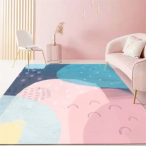 Tapis rose antidérapant 180x250cm lavable pour grand salon - 2
