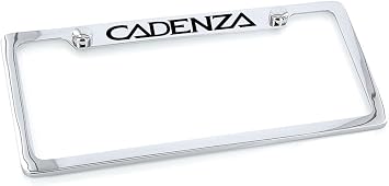 Kia Cadenza License Plate Frame Chrome Plated Metal Bottom Notched Rim 2-Hole
