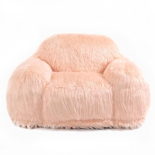 VZE Comfortable Bedroom Chair - Stylish Bean Bag Chairs for Adults and Kids with Filler Included(Pink)