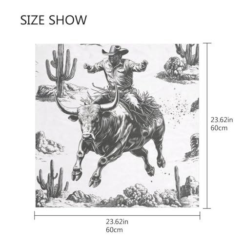 Rodeo Cowboys Silk Scarf Women's Fashion Square Satin Headscarf Neck Scarf Head Hair Wraps 23.6 Inches2