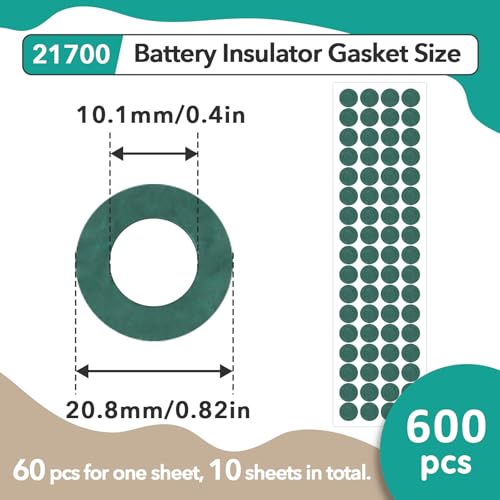 Image of 600 Pcs 21700 Lithium Battery Insulator Ring - Hollow Paper Insulation Ring | Self-Adhesive Insulating Paper Adhesive, with Adhesive Backing , Green