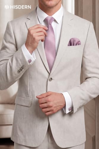 Image of HISDERN Ties for Men Paisley Tie and Pocket Square Cufflinks Set Formal Classic Floral Necktie Handkerchief Wedding Party