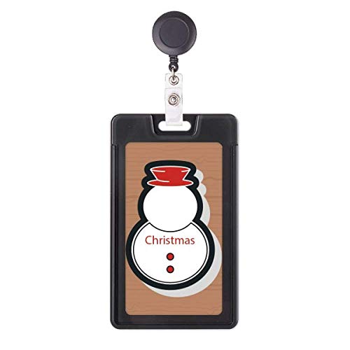 Porte-badge rétractable bonhomme de neige de Noël pour cartes d'accès