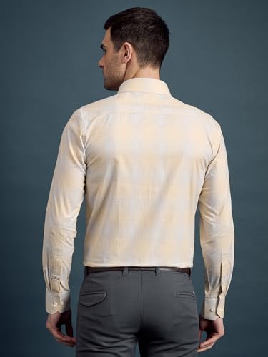 Image of LOUIS STITCH Men's Checkered Regular Fit Shirt (LS-ST-BS325-S1-YLCF-36-900 BS325 Yellow