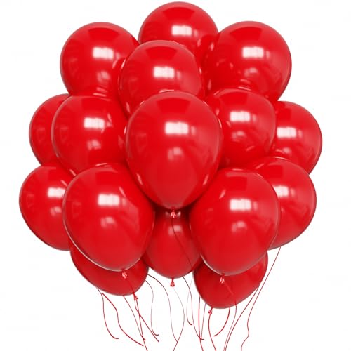 Image of Red Balloons, 50 pcs 12 Inch Red Latex Party Balloons | for Wedding, Birthday , Valentine's Day, New Year, Christmas Party Decorations