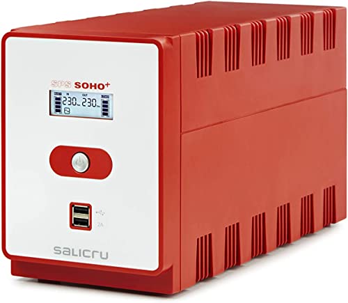 Salicru SPS 1600 Soho+ – Sistema de Alimentación Ininterrumpida (SAI/UPS) de 1600 VA Line-Interactive y con Doble Cargador USB