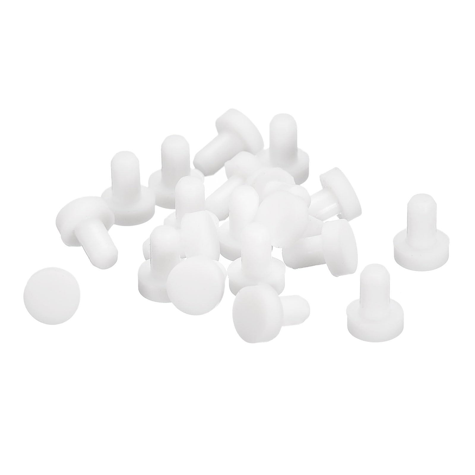 sourcing map Tappi conici in gomma siliconica da 22 mm a 29 mm, tappi per vasca da bagno solidi con manico per provette, tubo dell'acqua, foro di drenaggio, bianco, 3 pezzi