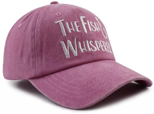Image of GzacDeope The Fish Whisperer Hat for Men Women, Funny Adjustable Cotton Embroidered Fishing Lovers Baseball Cap