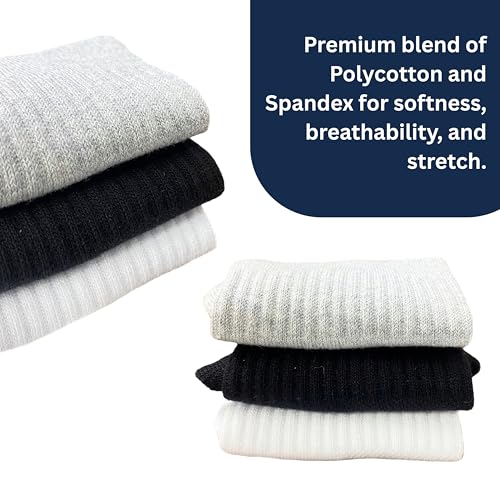 RELY+ Women's Ankle Socks - 6 Pairs Low Cut Tab & No Show Athletics Sports Running (Black White & Grey)4