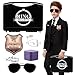 Yuchew Ring Bearer Security Box Gifts Ring Security Wedding Set Accessory, Include 1PCS Acoustic Earpiece Tube, 1PCS Ring Bearer Sunglass, 1PCS Ring Security Badge, 1PCS Wedding Ring Box with 2 Ring
