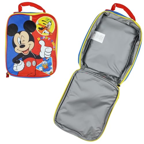 Mickey Mouse Backpack Toddler 14" and Lunch Box Set 4 Pcs, Mickey Backpack Set, Drawstring Bag, Safety Light-Up Buckle3