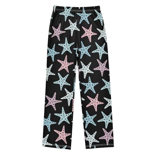 Boys' Pants Blue Pink Seastars Black Long Bottoms Jogger Pants Elastic Waist Trousers with Pockets S-XL