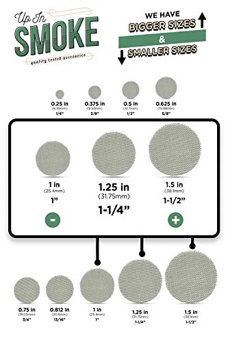 Made in The USA - 5 1.25\" (1 1/4\") Pipe Screen Filters (Extra Fine Mesh) - Up in Smoke Brand - Thumbnail 7