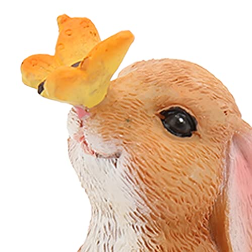 Acessórios de jardim de fadas de formas diferentes para presentes 5 peças coelhos enfeites de resina