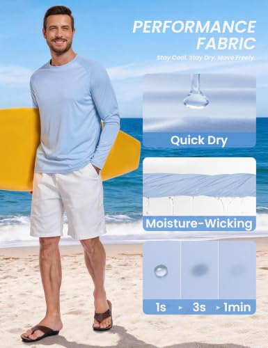 Image of MLYENX 7 Pack Long Sleeve Shirts for Men Sun Protection Quick Dry