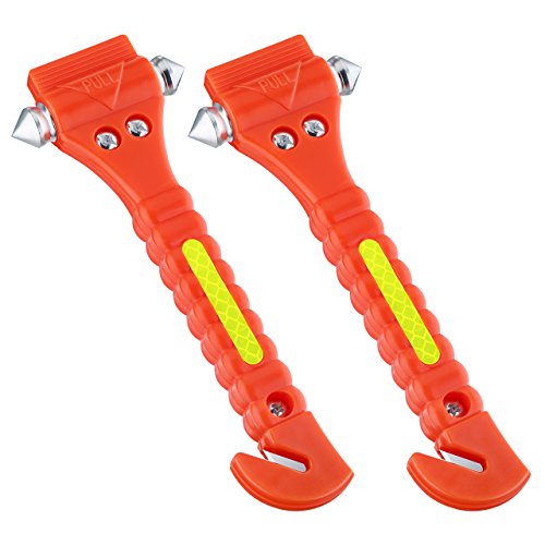 VicTsing 2 Pack Car Safety Hammer, Emergency Escape Tool with Car Window Breaker and Seat Belt Cutter, Life Saving Survival Kit - Thumbnail 6