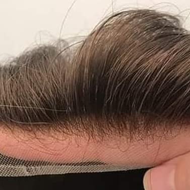 Foto von Echthaar Toupet für Männer, NLW Herren Toupet Echthaar Ersatzsystem Europäisches Echthaar Perücke natürliche atmungsaktive Schweizer Spitzenhaarteil Echthaarperücken für Männer 10x8