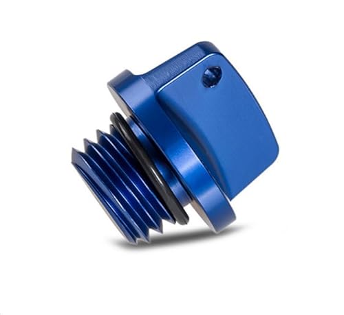 JXPANG - M20 * 2.5 Universal Motorcycle Engine Oil Filler Cap Screw Cover Plug Gray with O-ring Valve Oil Cap Transmission Tank Cover (Blue)