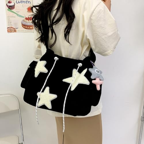 Bolso Cruzado de Pana para Mujer con Parche Estrella Y2k miniatura 2