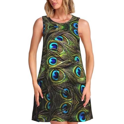 Robe d'été sans manches avec poches pratiques et coupe t-shirt fluide