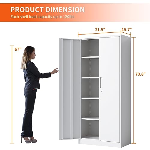 Image of Metal Storage Cabinet for Garage, Tool Cabinet, Utility Cabinet